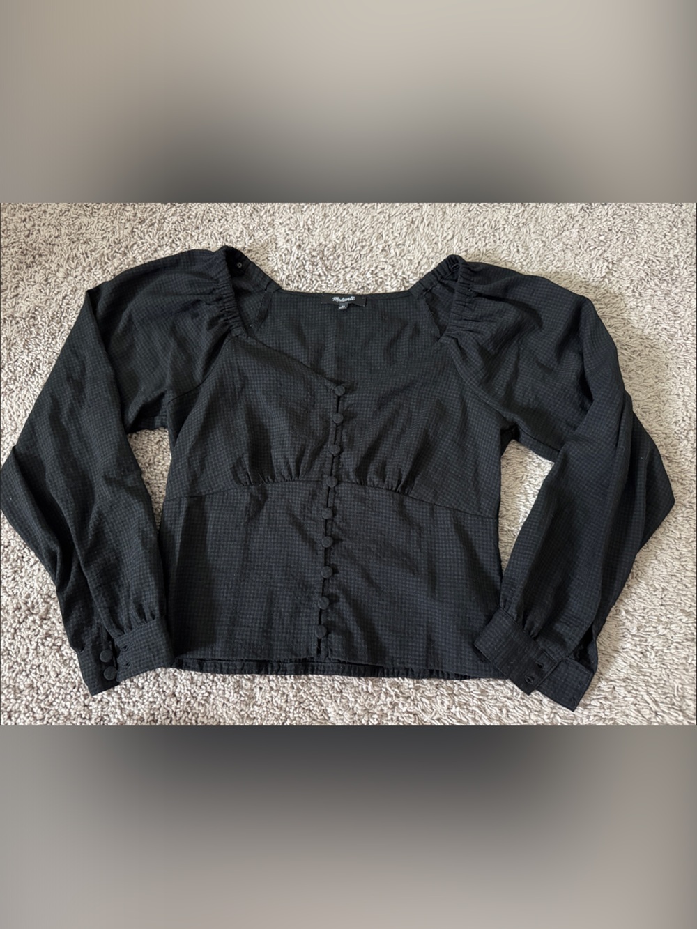 Madewell Black Button-Front Blouse
